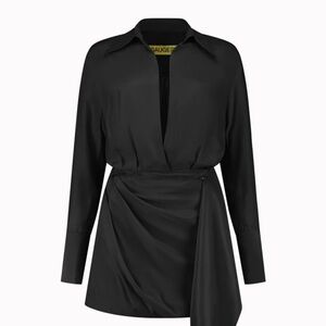 Gauge81 Black Mini Wrap Dress